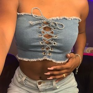 Jean Tube Top